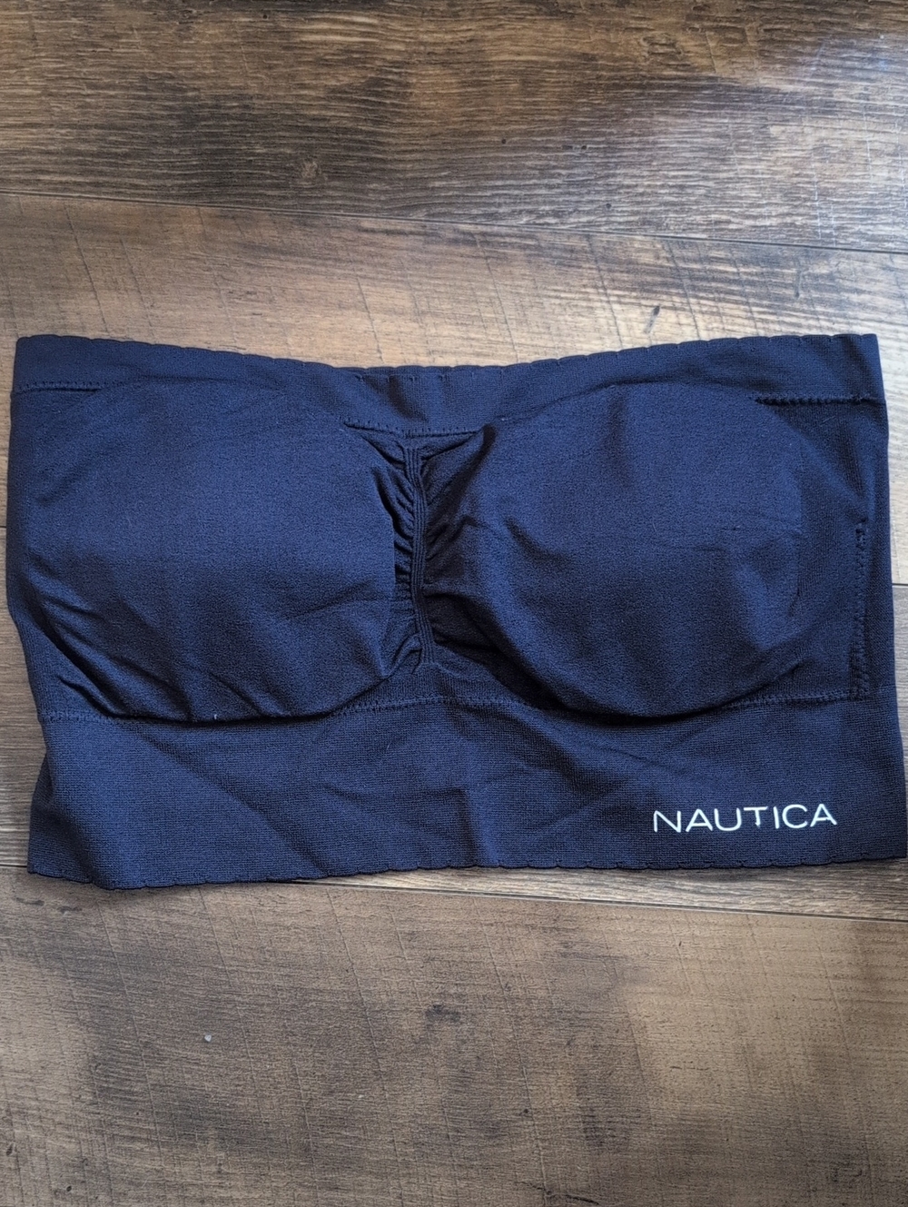 Nautica Black Strapless Bandeau Top with Built-In Cups-XL